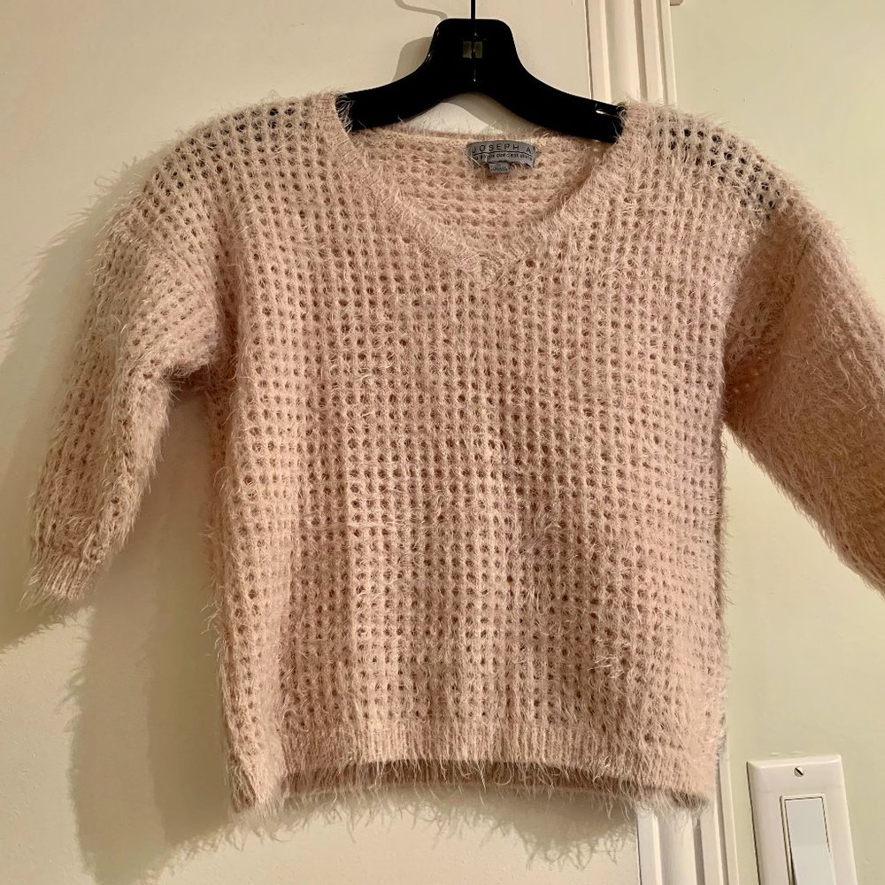 Joseph A. Soft Short Sleeve Open Knit Cropped Sweater